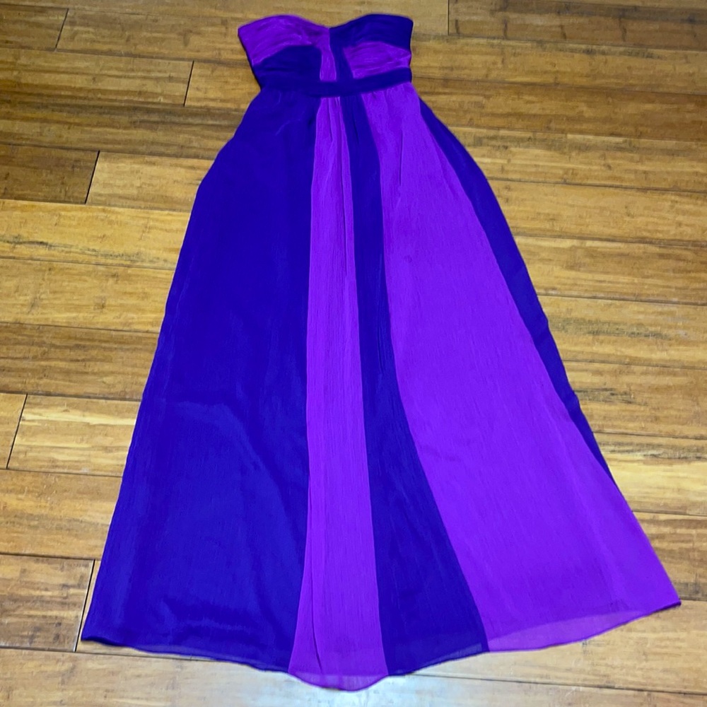 Purple Strapless Long Dress